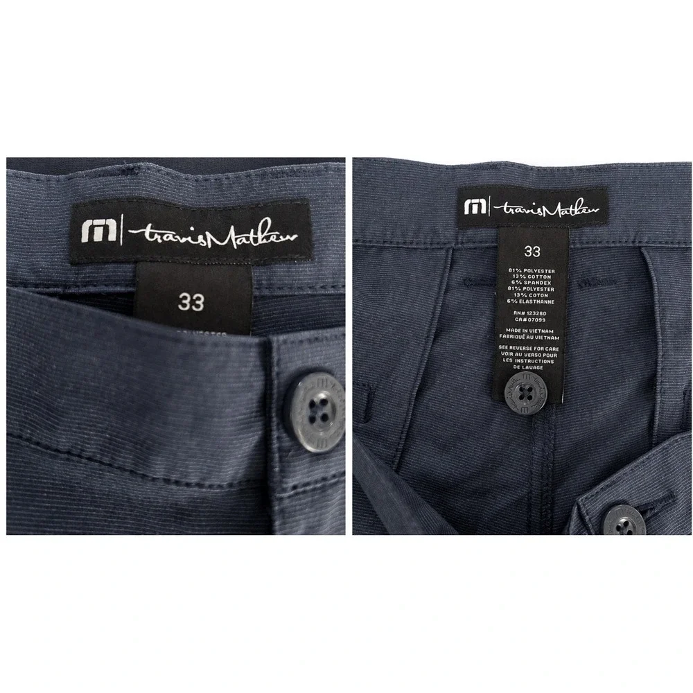 Travis Mathew Size 33 Shorts Mens Dark Blue Stretch Performance Chino Golf Short